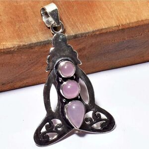 Rose Chalcedony Ethnic Handmade Pendant Jewelry 1.92"